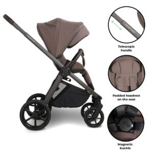 My Babiie MB450 LUXE 3in1 Travel System with i Size Car Seat Cookie6