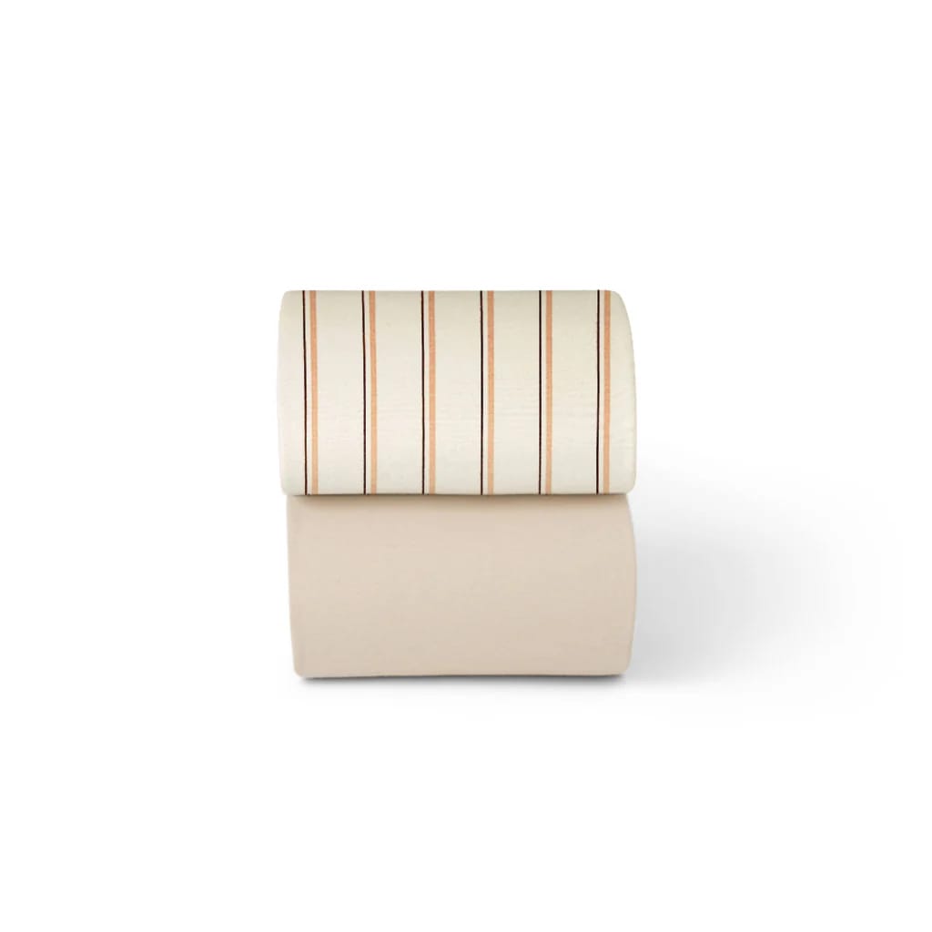 Cotbed Twin Pack Fitted Sheets Blush Stripe