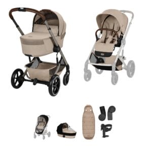 Cybex BALIOS S LUX Fold Carrycot Accessory Bundle Almond Beige