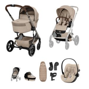 Cybex BALIOS S LUX Fold Carrycot Travel System Bundle Almond Beige
