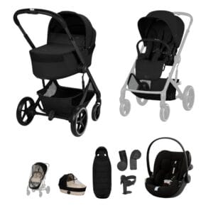 Cybex BALIOS S LUX Fold Carrycot Travel System Bundle Moon Black