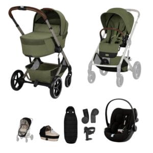 Cybex BALIOS S LUX Fold Carrycot Travel System Bundle Moss Green