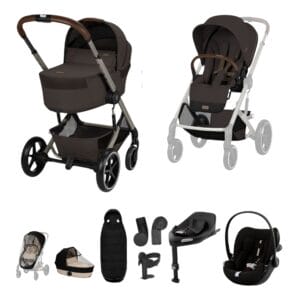 Cybex BALIOS S LUX Fold Carrycot Ultimate Travel System Bundle Chocolate Brown
