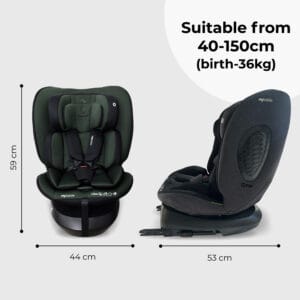 My Babiie MBCS200 i Size (40 150cm) Spin Car Seat Forest Green (7)