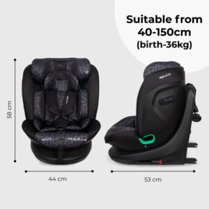 My Babiie MBCS300 i Size (40 150cm) Spin Car Seat Black Leopard (7)