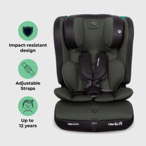My Babiie MBCS50 i Size (76 150cm) Car Seat Non ISOFIX Forest Green (1)