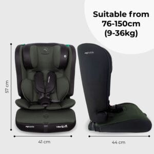 My Babiie MBCS50 i Size (76 150cm) Car Seat Non ISOFIX Forest Green (2)