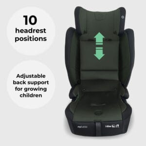 My Babiie MBCS75 i Size (76 150cm) Car Seat ISOFIX Forest Green (3)