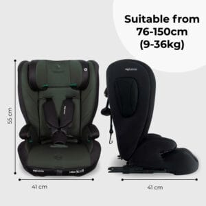 My Babiie MBCS75 i Size (76 150cm) Car Seat ISOFIX Forest Green (6)