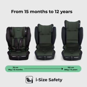 My Babiie MBCS80 i Size (76 150cm) Car Seat ISOFIX Forest Green (2)