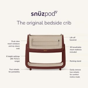 Snuz SnuzPod5 Bedside Crib Rouge (6)