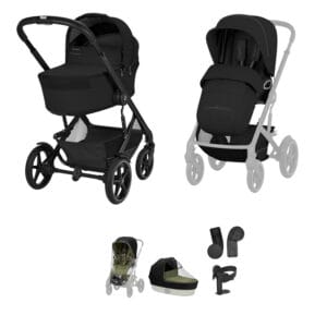 Cybex TALOS S LUX 2026 Fold Cot Accessory Bundle - Moon Black