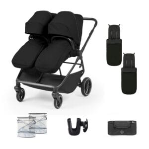 Ickle Bubba Altair Double Stroller Black