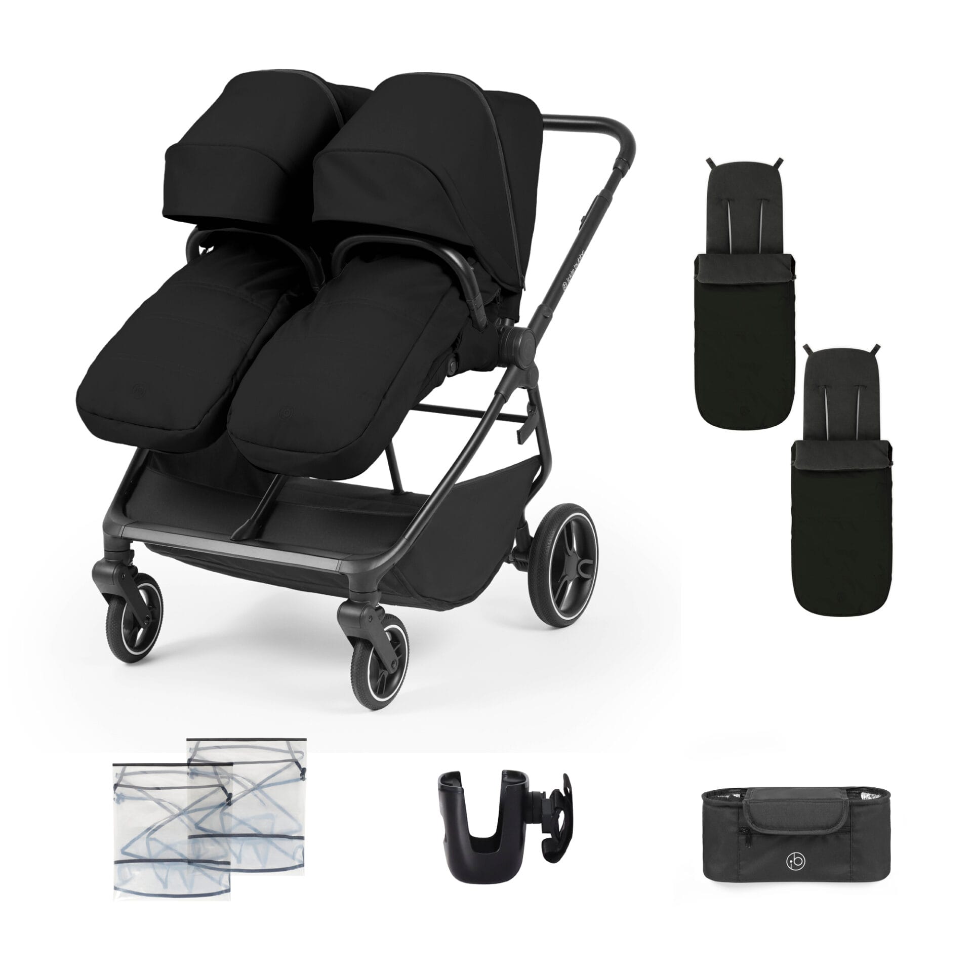 Ickle Bubba Altair Double Stroller Black
