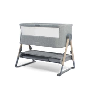 M and P Lua Bedside Crib with Sheet & Mattress Protector Bundle Grey White