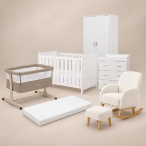 Babymore Caro White Complete Nursery Bundle