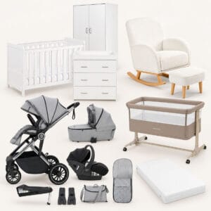 Babymore Caro White Ultimate Nursery & Travel Bundle