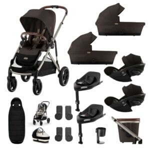 Cybex Gazelle Twin 11 Piece 1 Seat 2 Carrycot Cloud G3 Bundle Chocolate Brown