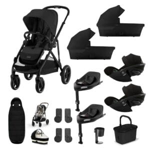 Cybex Gazelle Twin 11 Piece 1 Seat 2 Carrycot Cloud G3 Bundle Moon Black