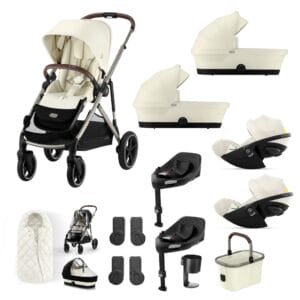 Cybex Gazelle Twin 11 Piece 1 Seat 2 Carrycot Cloud G3 Bundle Seashell Beige