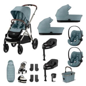 Cybex Gazelle Twin 11 Piece 12 Seat 2 Carrycots Cloud G3 Bundle Stormy Blue