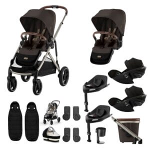 Cybex Gazelle Twin 11 Piece 2 Seat Cloud G3 Bundle Chocolate Brown