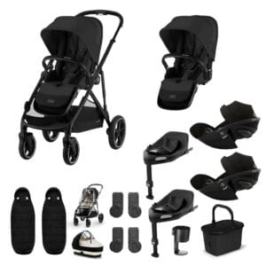 Cybex Gazelle Twin 11 Piece 2 Seat Cloud G3 Bundle Moon Black