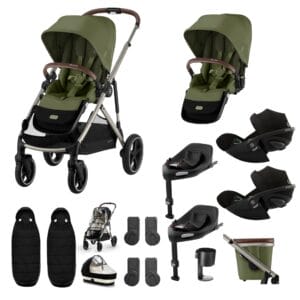 Cybex Gazelle Twin 11 Piece 2 Seat Cloud G3 Bundle Moss Green