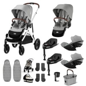 Cybex Gazelle Twin 11 Piece 2 Seat Cloud G3 Bundle Stone Grey