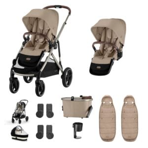 Cybex Gazelle Twin 9 Piece 2 Seat Bundle Almond Beige