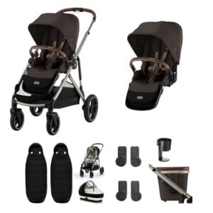 Cybex Gazelle Twin 9 Piece 2 Seat Bundle Chocolate Brown