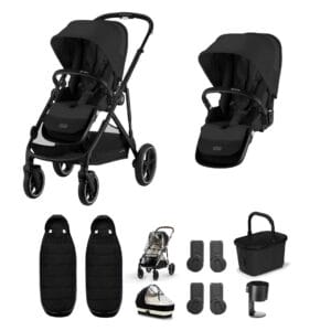 Cybex Gazelle Twin 9 Piece 2 Seat Bundle Moon Black