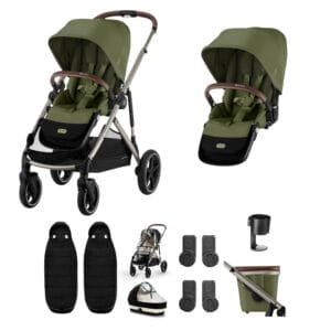 Cybex Gazelle Twin 9 Piece 2 Seat Bundle Moss Green