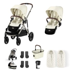 Cybex Gazelle Twin 9 Piece 2 Seat Bundle Seashell Beige