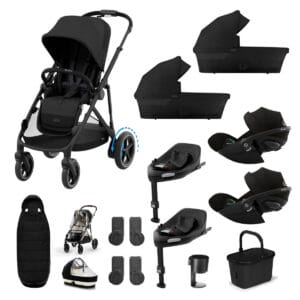 Cybex e Gazelle Twin 11 Piece 1 Seat 2 Carrycot Cloud G3 Bundle Moon Black