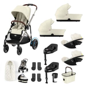 Cybex e Gazelle Twin 11 Piece 1 Seat 2 Carrycot Cloud G3 Bundle Seashell Beige