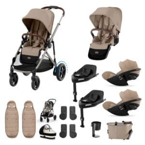 Cybex e Gazelle Twin 11 Piece 2 Seat Cloud G3 Bundle Almond Beige