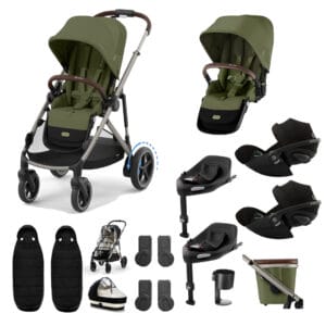 Cybex e Gazelle Twin 11 Piece 2 Seat Cloud G3 Bundle Moss Green