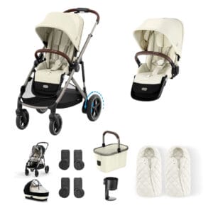 Cybex e Gazelle Twin 9 Piece 2 Seat Bundle Seashell Beige