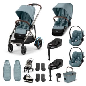 Cybex eGazelle Twin 11 Piece 2 Seat Cloud G3 Bundle Stormy Blue