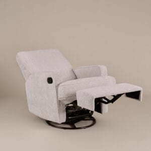 Obaby Madison Swivel Glider Recliner Chair Chenille Marshmallow (2)