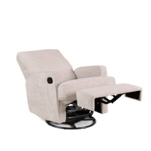 Obaby Madison Swivel Glider Recliner Chair Chenille Marshmallow (3)