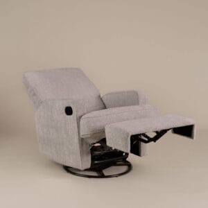 Obaby Madison Swivel Glider Recliner Chair Chenille Mushroom (5)