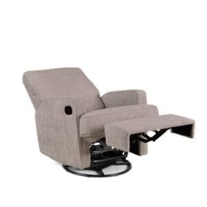 Obaby Madison Swivel Glider Recliner Chair Chenille Mushroom (7)