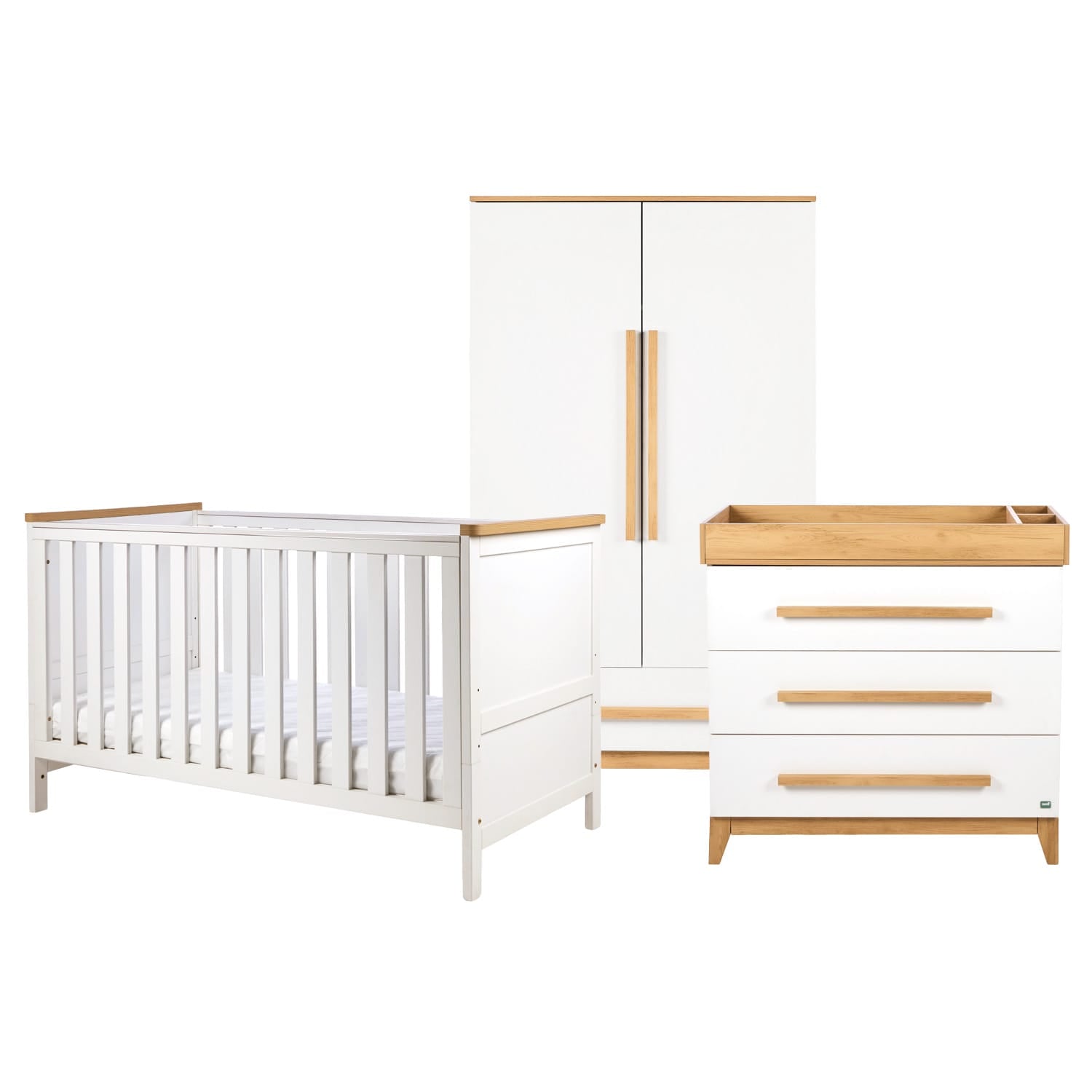 Tutti Bambini Misha Hallee 3 piece Room Set White and Golden Oak
