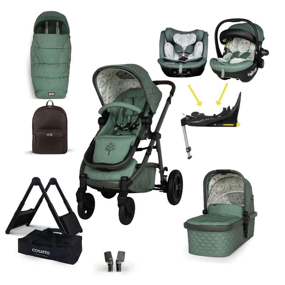 Cosatto Wow 3 Rotate Home & Travel All Stage Bundle Meadow