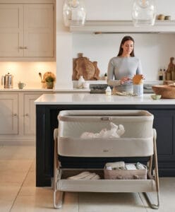 Mamas & Papas Lua2 Bedside Crib Mocha (10)