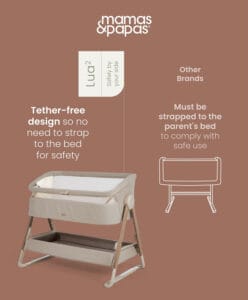 Mamas & Papas Lua2 Bedside Crib Mocha (14)