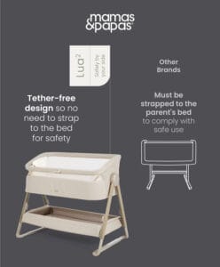 Mamas & Papas Lua2 Bedside Crib Sand (15)