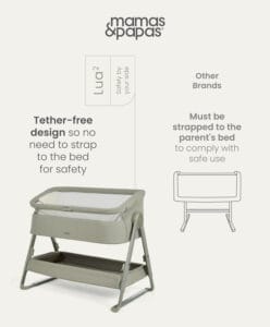 Mamas & Papas Lua2 Bedside Crib Thyme (6)